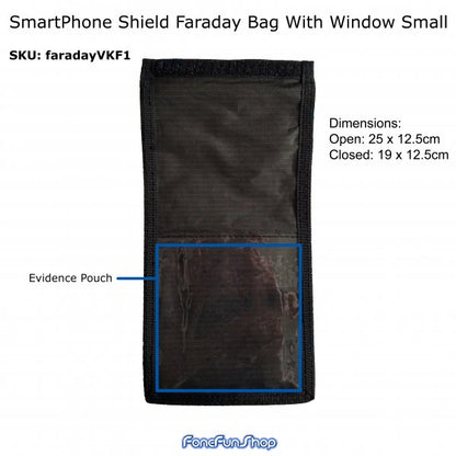 Faraday Bag Signal Blocker For Mobile Phone Shield With Window Small VKF1 Faraday FoneFunShop   