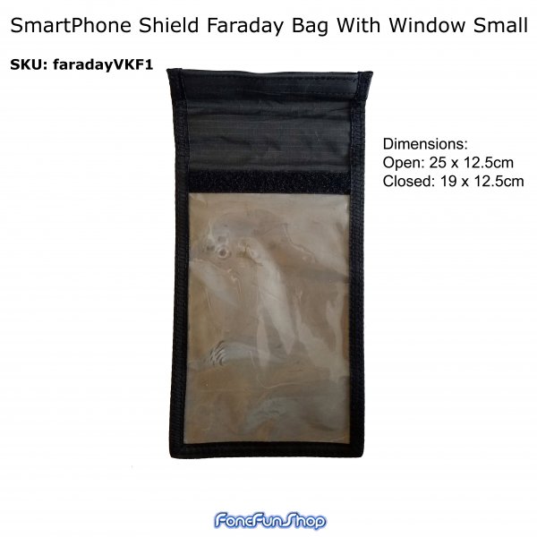 Faraday Bag Signal Blocker For Mobile Phone Shield With Window Small VKF1 Faraday FoneFunShop   