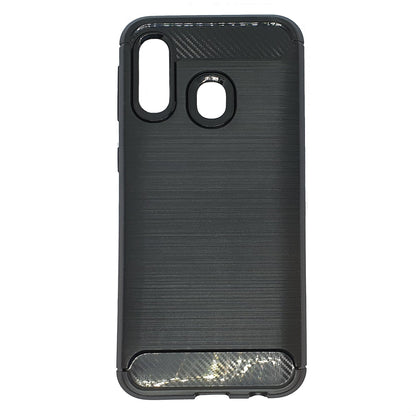 Case For Samsung A40 Carbon Style Gel Silicone Case Cover FoneFunShop   