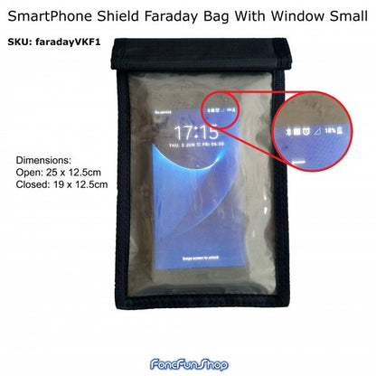 Faraday Bag Signal Blocker For Mobile Phone Shield With Window Small VKF1 Faraday FoneFunShop   