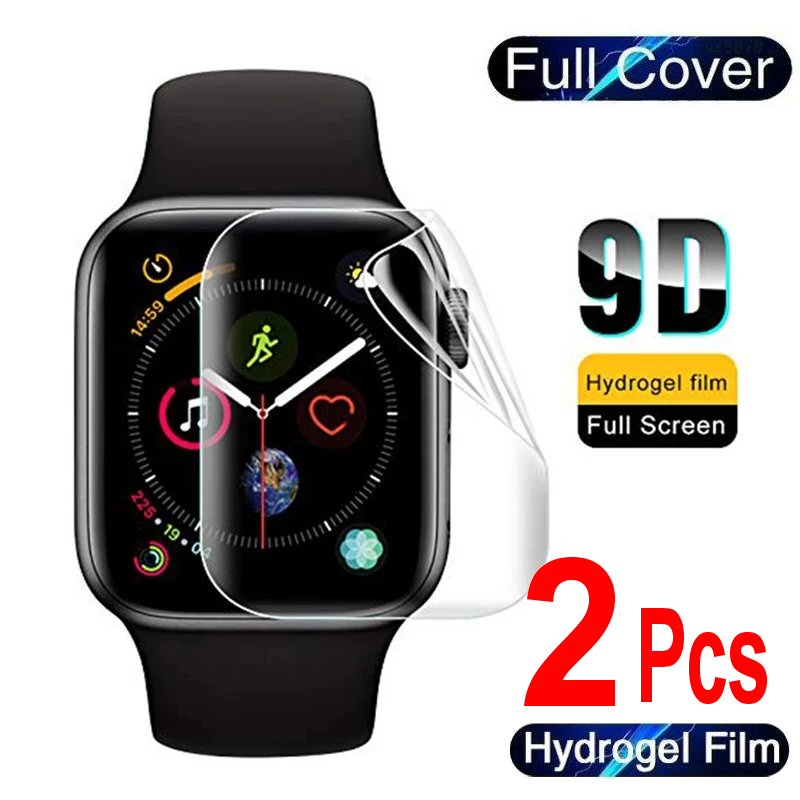 Hydrogel Screen Protector For Apple Watch Series 9 8 7 6 SE 5 4 Ultra 2Pcs Full Screen Protector FoneFunShop   