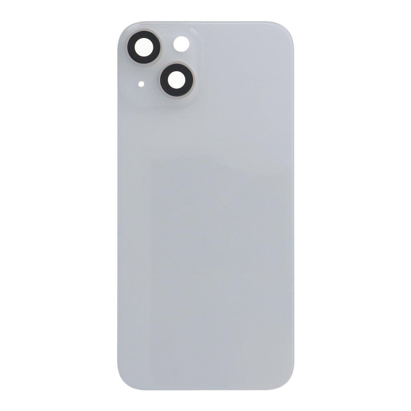 Glass Back For iPhone 14 Starlight White Battery Door Camera Lens Bezel Magnetism Ring + Metal Plate Plain Without Logo Battery FoneFunShop   