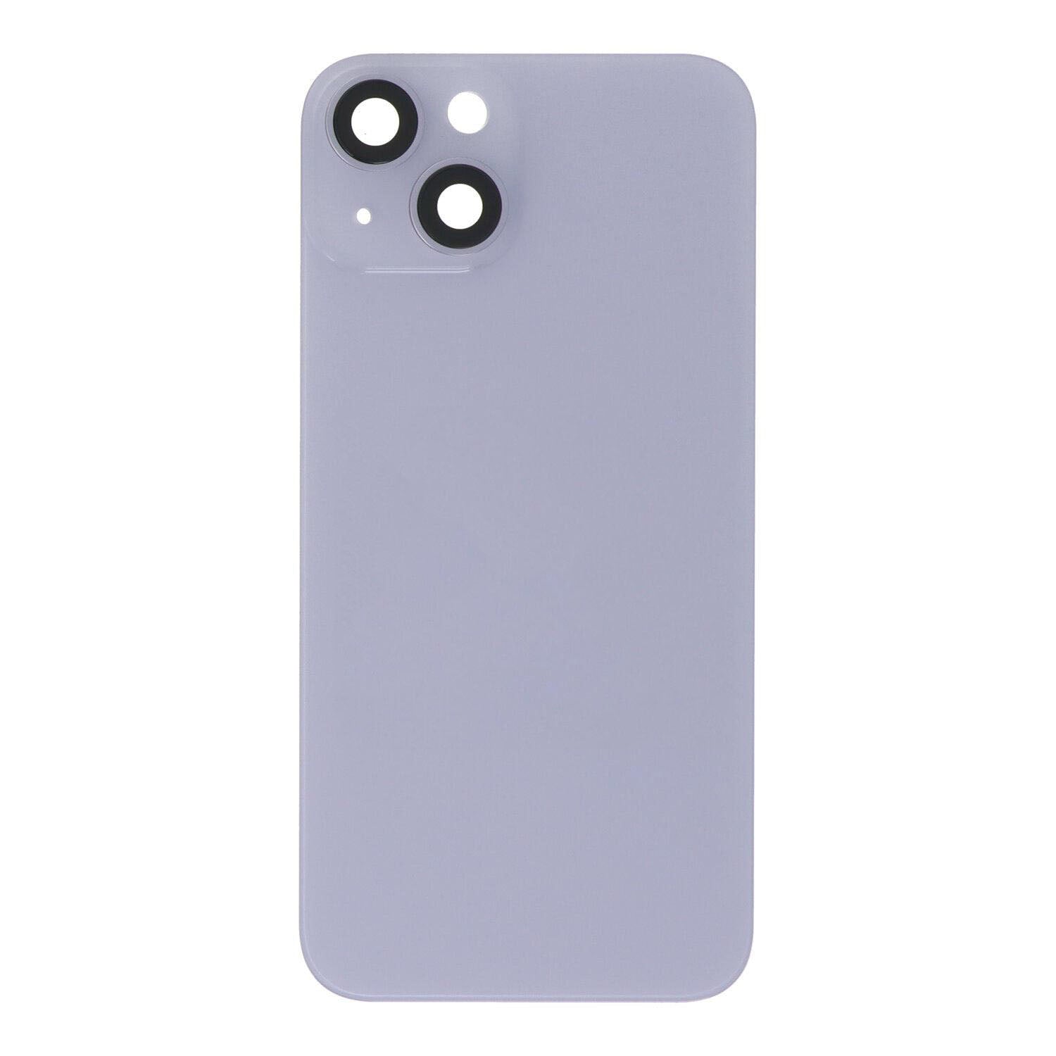 Glass Back For iPhone 14 Purple Battery Door Camera Lens Bezel Magnetism Ring + Metal Plate Plain Without Logo Battery FoneFunShop   