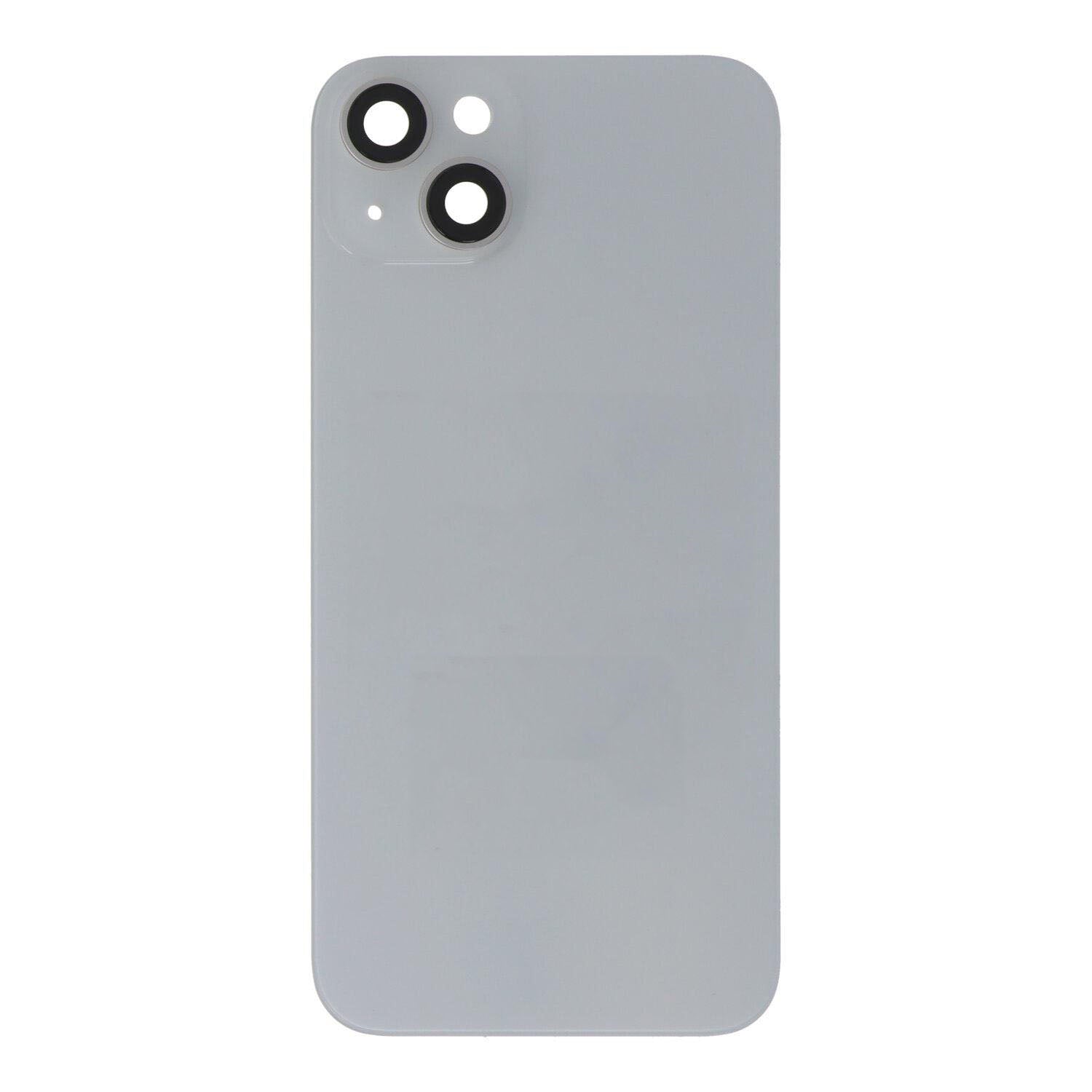 Glass Back For iPhone 14 Plus Starlight White Battery Door Camera Lens Bezel Magnetism Ring + Metal Plate Plain Without Logo Battery FoneFunShop   