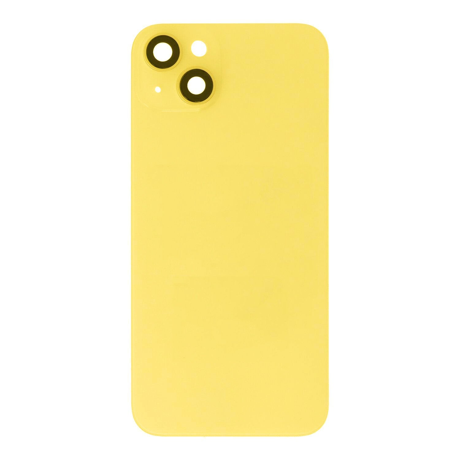 Glass Back For iPhone 14 Plus Yellow Battery Door Camera Lens Bezel Magnetism Ring + Metal Plate Plain Without Logo Battery FoneFunShop   