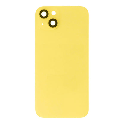 Glass Back For iPhone 14 Plus Yellow Battery Door Camera Lens Bezel Magnetism Ring + Metal Plate Plain Without Logo Battery FoneFunShop   