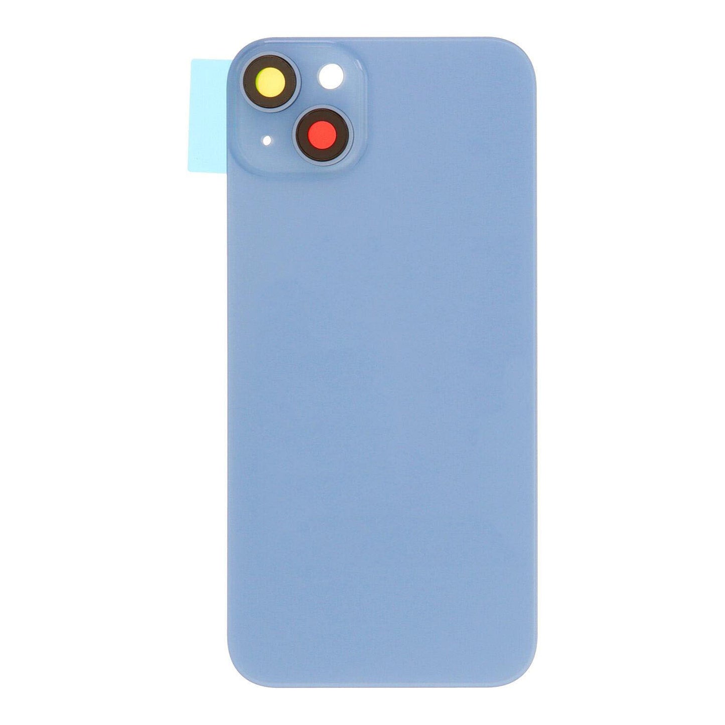 Glass Back For iPhone 14 Plus Blue Battery Door Camera Lens Bezel Magnetism Ring + Metal Plate Plain Without Logo Battery FoneFunShop   