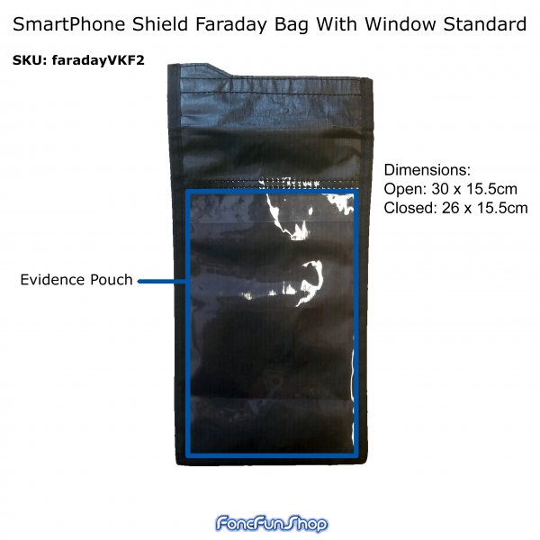 Faraday Bag Signal Blocker For Mobile Phone Shield With Window Medium VKF2 Faraday FoneFunShop   