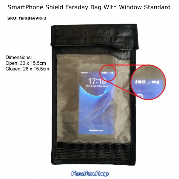 Faraday Bag Signal Blocker For Mobile Phone Shield With Window Medium VKF2 Faraday FoneFunShop   