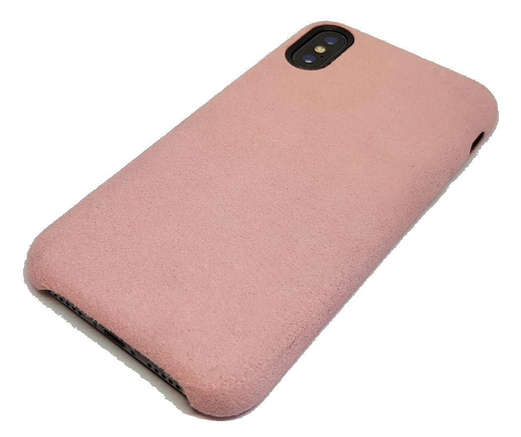 Case For iPhone X Baby Pink Smooth Velour Case Cover FoneFunShop   