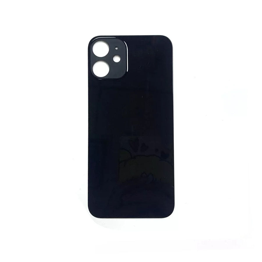 Glass Back For iPhone 12 Mini Plain In Black Glass Back FoneFunShop   