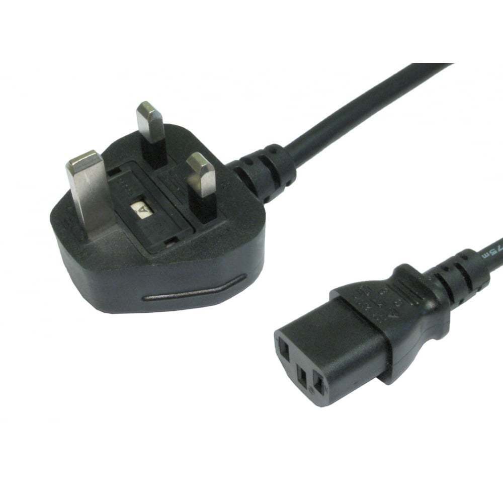 C13 Kettle Type UK 1.2M Lead 3 Pin Mains Power Cable Black Cable FoneFunShop   