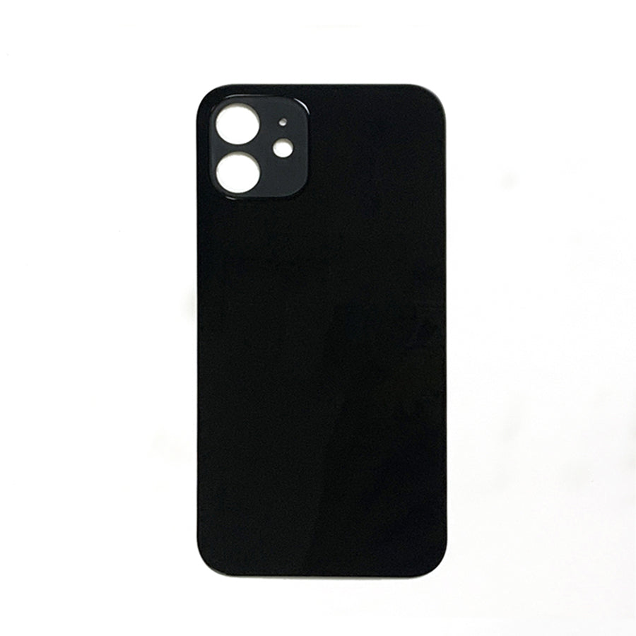 Glass Back For iPhone 12 Plain In Black Glass Back FoneFunShop   