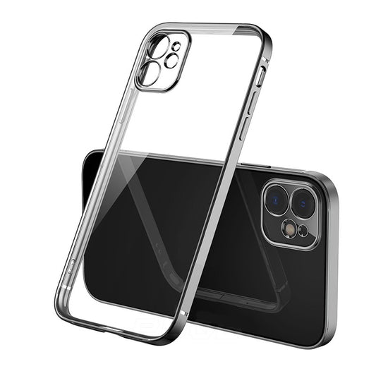 Case For iPhone 12 Mini Bulk Pack of 10 X Clear Silicone With Black Edge Case Cover FoneFunShop   