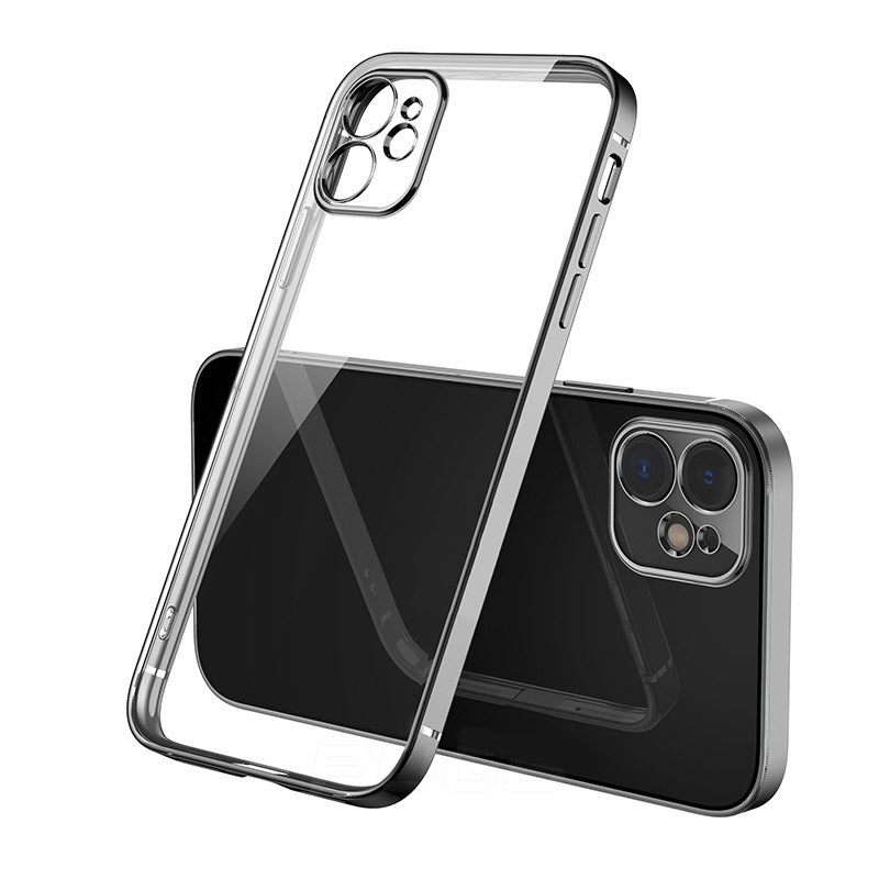 Case For iPhone 12 Mini Clear Silicone With Black Edge Case Cover FoneFunShop   