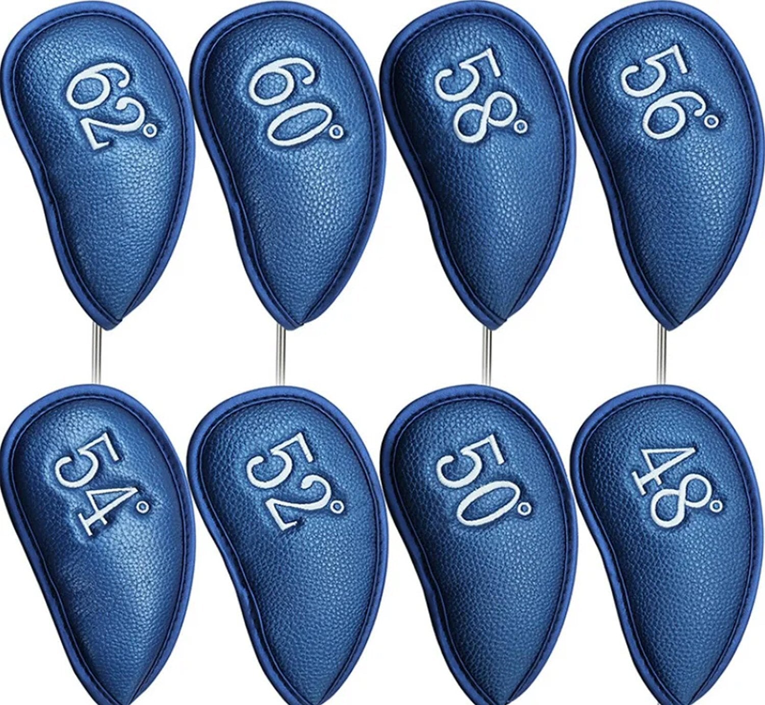 PU Leather Wedge Iron Head Covers Blue 8 Pcs Golf FoneFunShop   