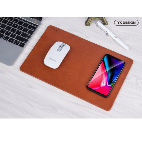 Wireless Charger Mouse Mat YK in Brown Charger FoneFunShop   