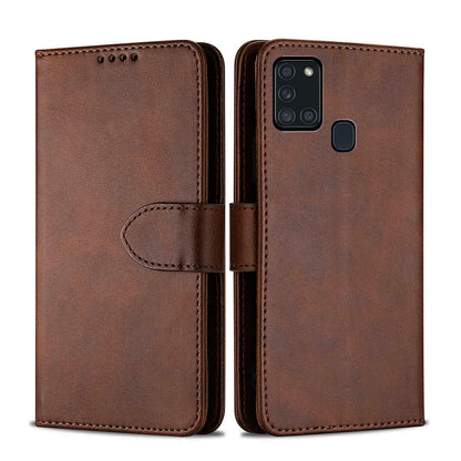 Case For Samsung S21 Ultra S30 Ultra PU Leather Flip Wallet Brown Case Cover FoneFunShop   