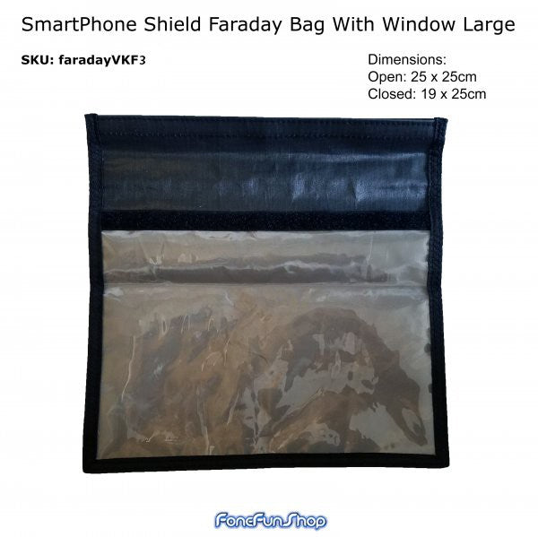 Faraday Bag Signal Blocker For Mobile Phone Shield With Window Large VKF3 Faraday FoneFunShop   