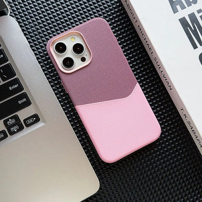 Case For iPhone 16 / Plus / Pro / Pro Max in Two Colours Card Holder Cloth Phone Cover Case Cover FoneFunShop iPhone 16 Pink 