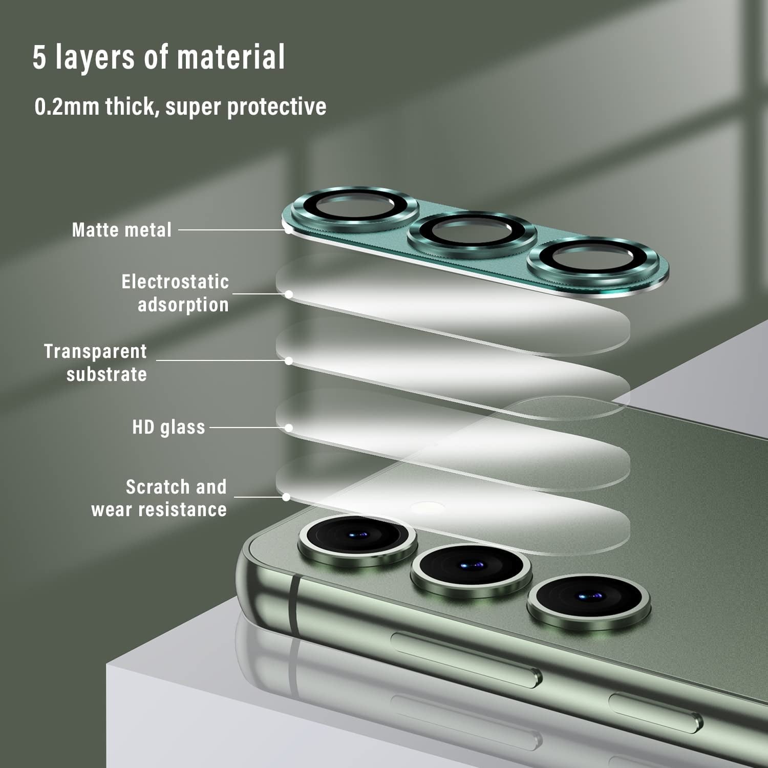 Glass Camera Lens Protector For Samsung S24 Plus Full Cover Black Camera FoneFunShop   