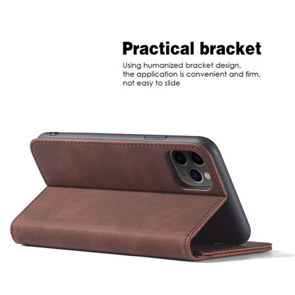 Flip Case For iPhone 15 Leather Multi Card Holder Phone Case Stand in Brown Case Cover FoneFunShop   