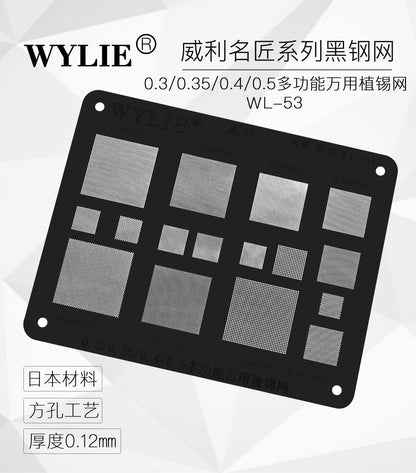 Reballing Stencil Universal WYLIE Stencil WL 53 Multi Functional 0.3 0.35 0.4 0 Stencil FoneFunShop   