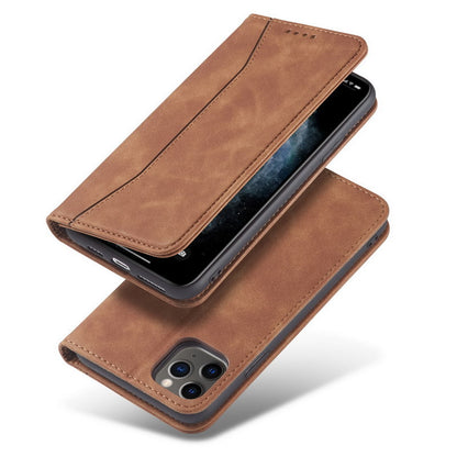 Flip Case For iPhone 15 Pro Leather Multi Card Holder Phone Case Stand in Tan Case Cover FoneFunShop   