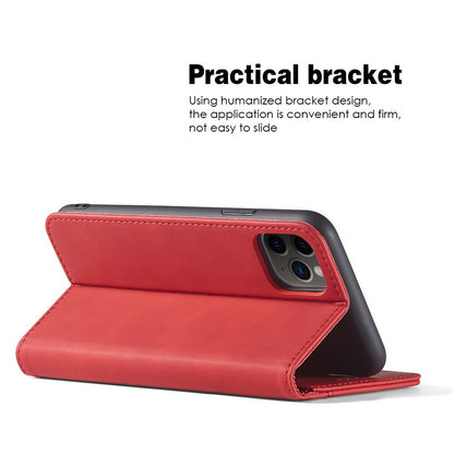 Flip Case For iPhone 15 Pro Leather Multi Card Holder Phone Case Stand in Red Case Cover FoneFunShop   