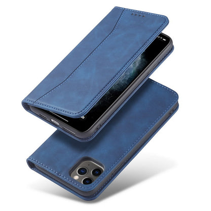 Flip Case For iPhone 15 Leather Multi Card Holder Phone Case Stand in Blue Case Cover FoneFunShop   