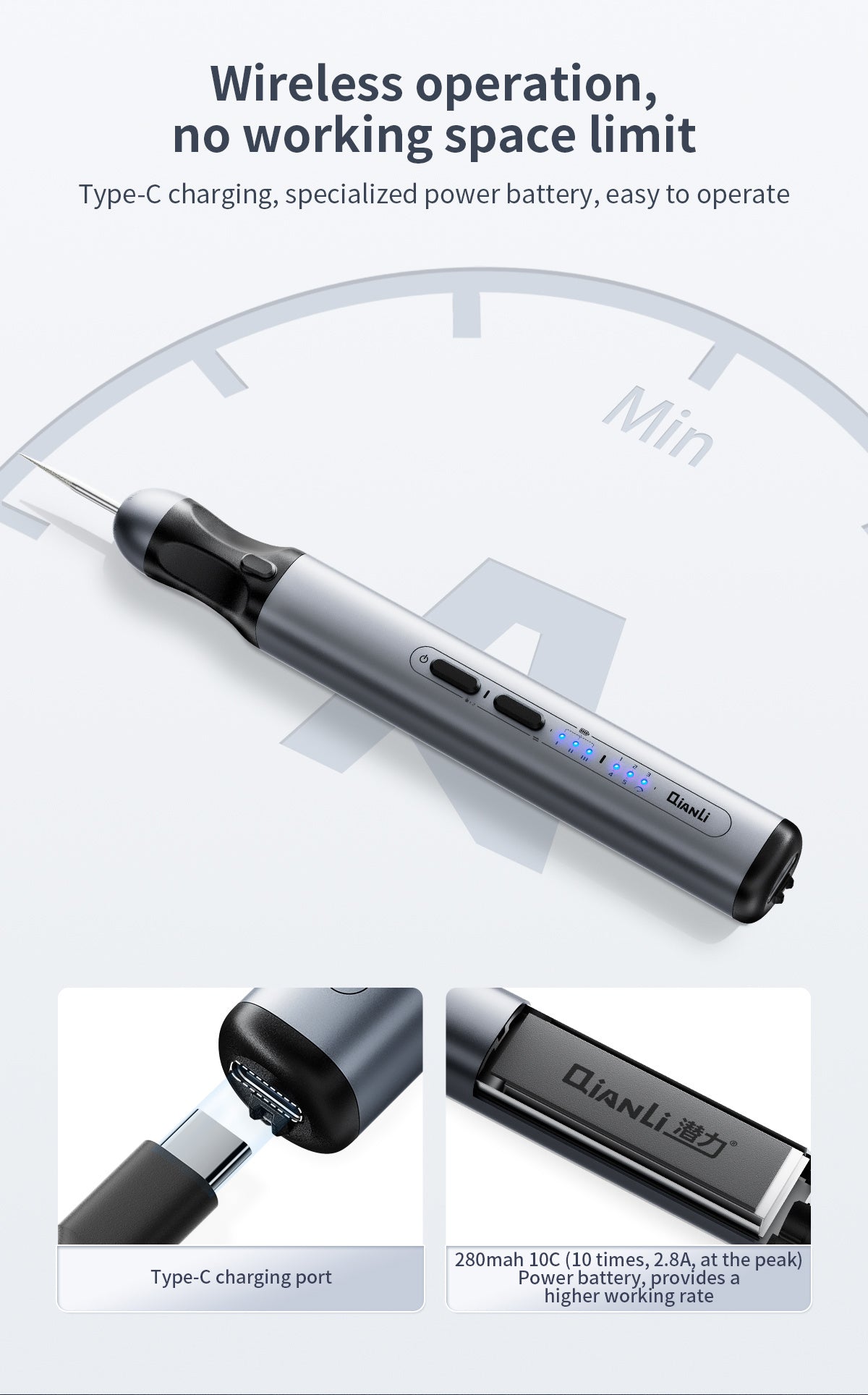 Rechargeable Precision Cutting Pen QianLi DM360 iHandy Polishing Grinding Qianli FoneFunShop   