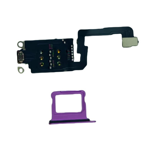 Dual Sim Reader and Sim Tray for iPhone 16 Plus Purple