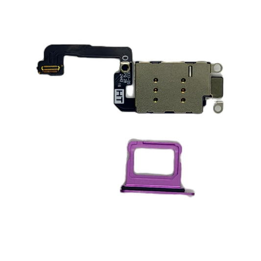 Dual Sim Reader and Sim Tray for iPhone 16 Purple