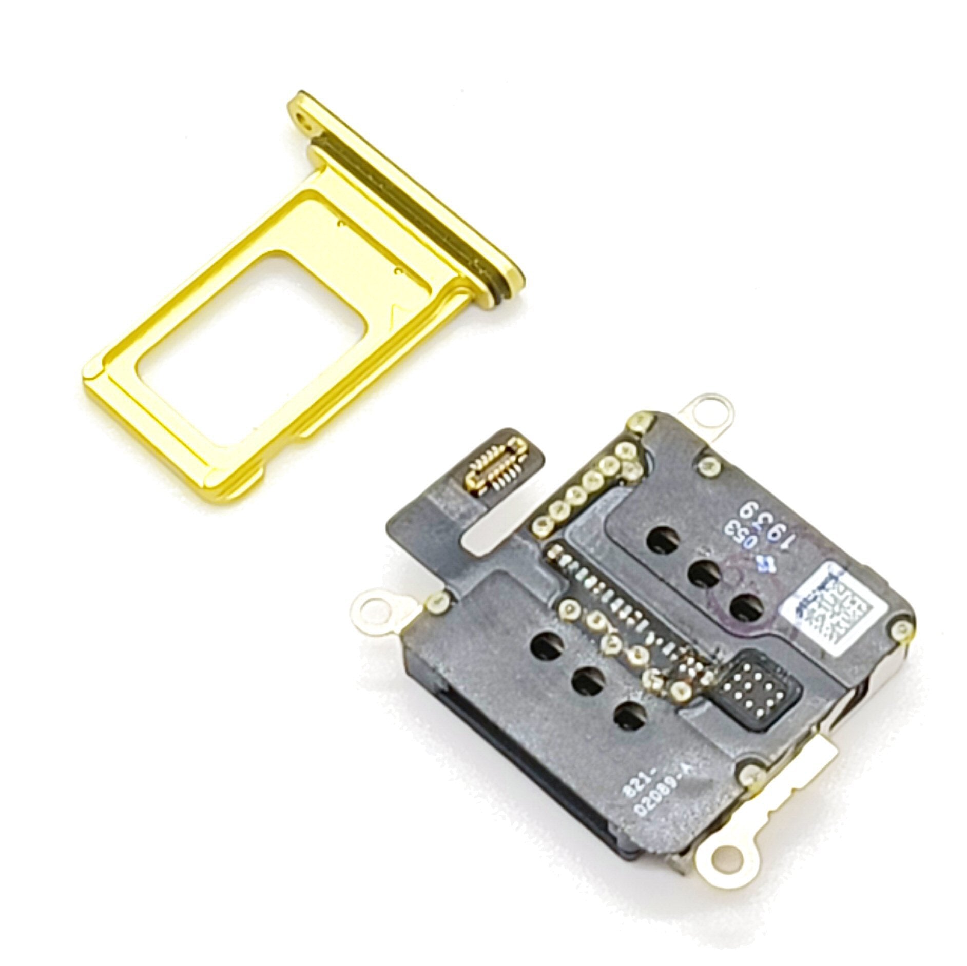 Dual Sim Tray For iPhone 11 Yellow With Sim Card Reader - 2 Sim Cards in 1 Phone Sim Tray FoneFunShop   