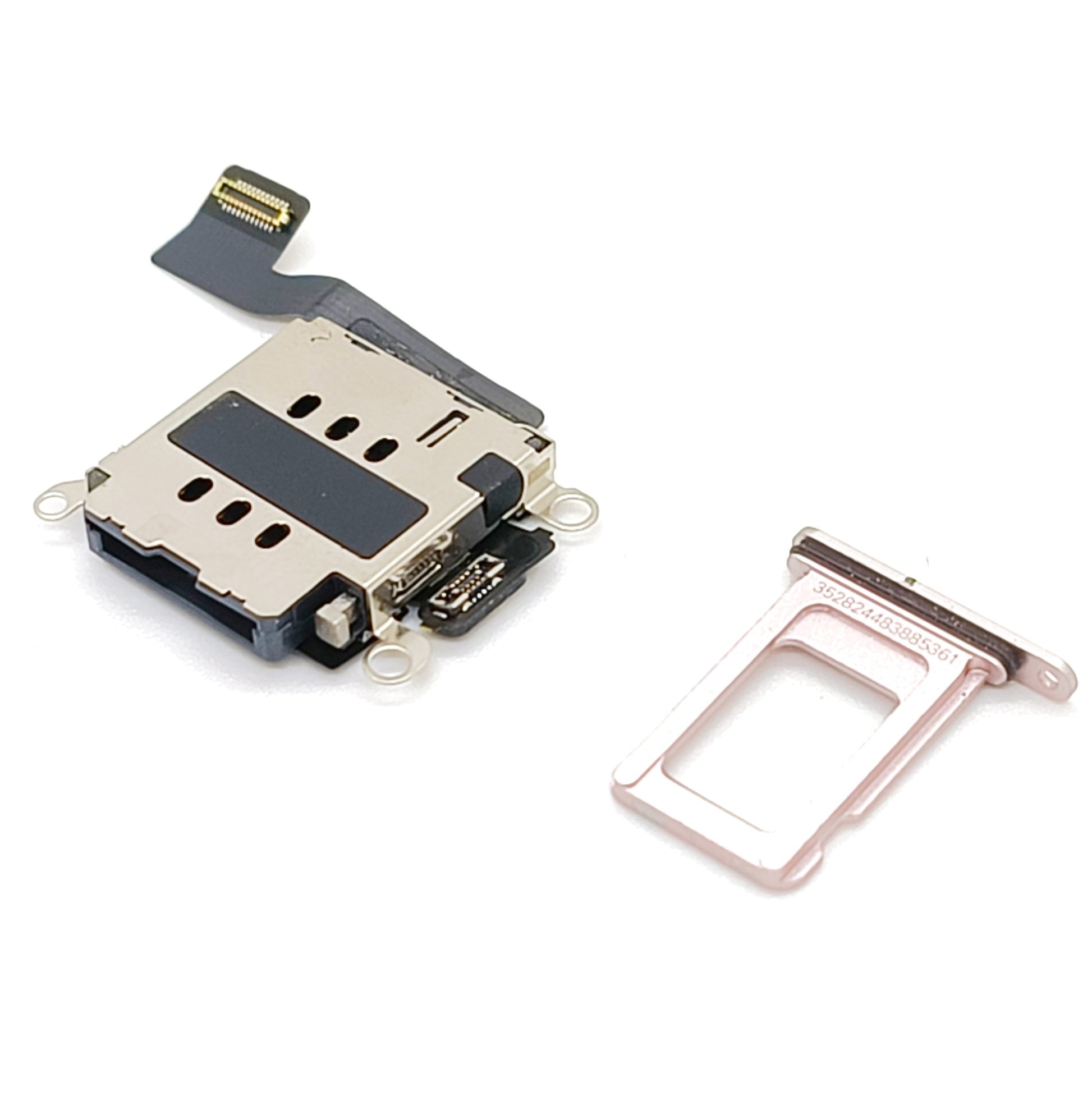 Dual Sim Tray For iPhone 13 Pink With Sim Card Reader - 2 Sim Cards in 1 Phone Sim Tray FoneFunShop   