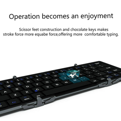 Bluetooth Keyboard For Android iOS Windows Tri Fold Black  FoneFunShop   