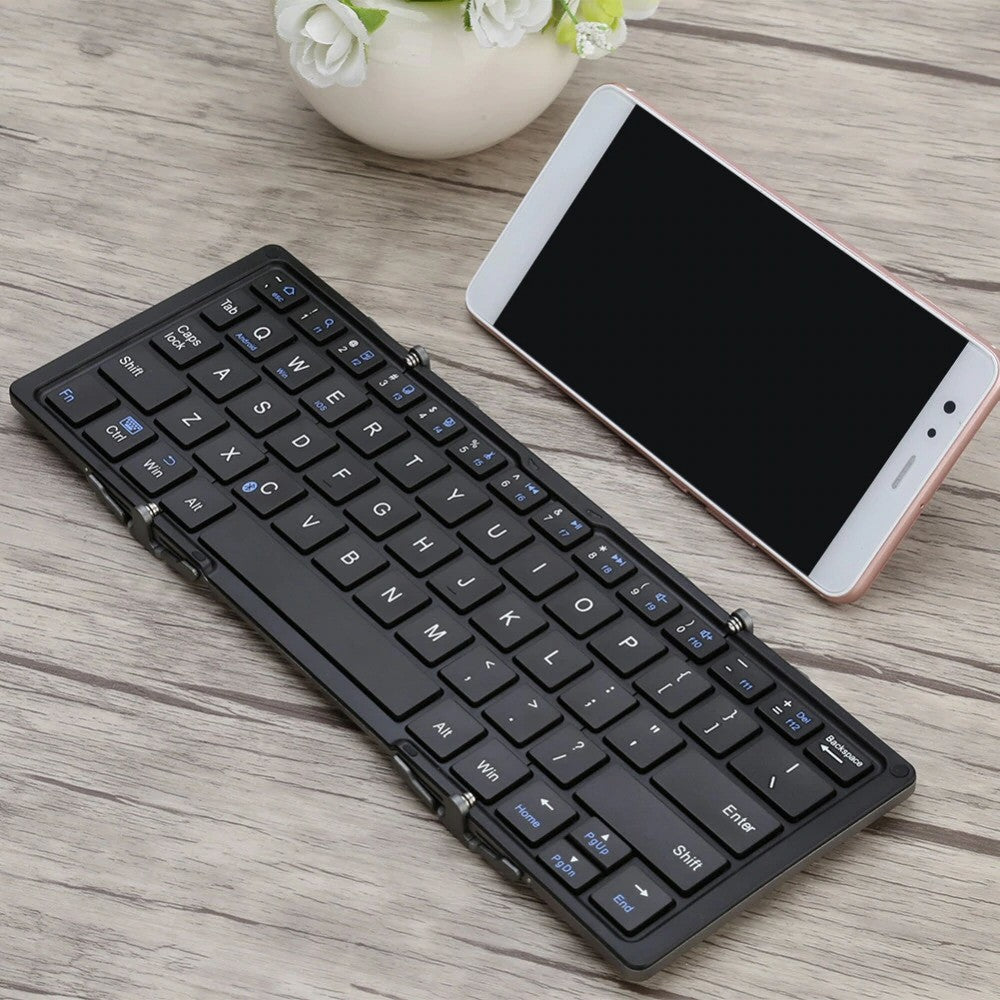 Bluetooth Keyboard For Android iOS Windows Tri Fold Black  FoneFunShop   