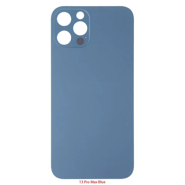 Glass Back For iPhone 13 Pro Max Plain in Blue Glass Back FoneFunShop   