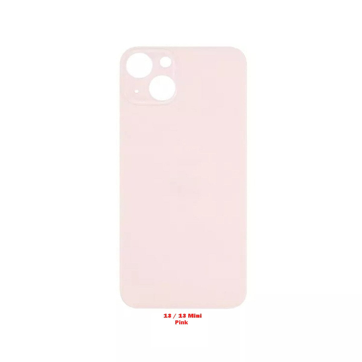 Glass Back For iPhone 13 Mini Plain In Pink Glass Back FoneFunShop   