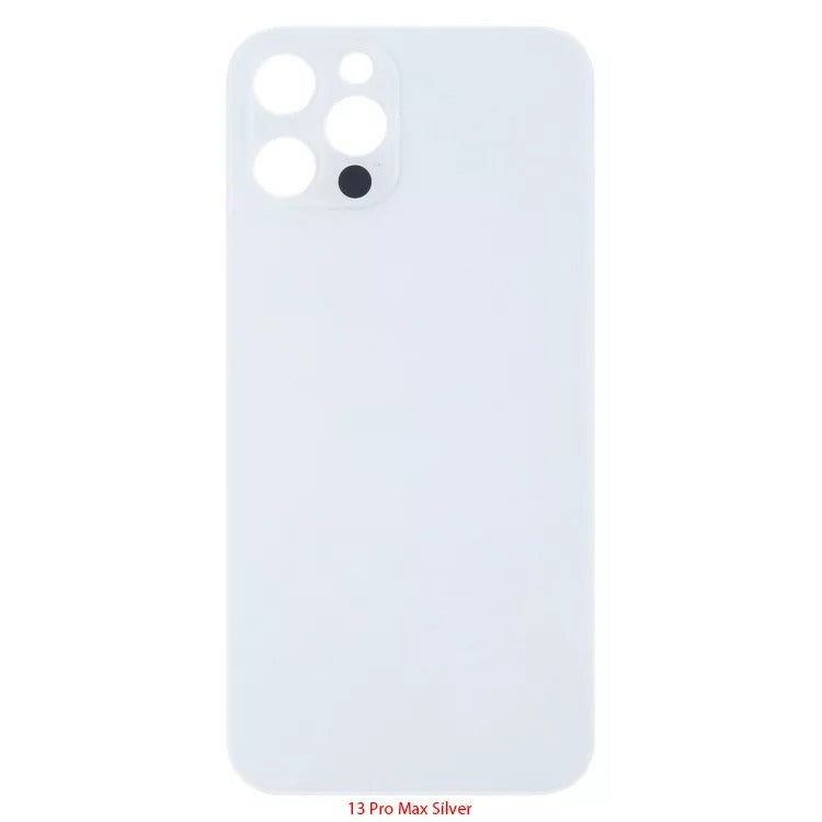 Glass Back For iPhone 13 Pro Max Plain in Silver Glass Back FoneFunShop   