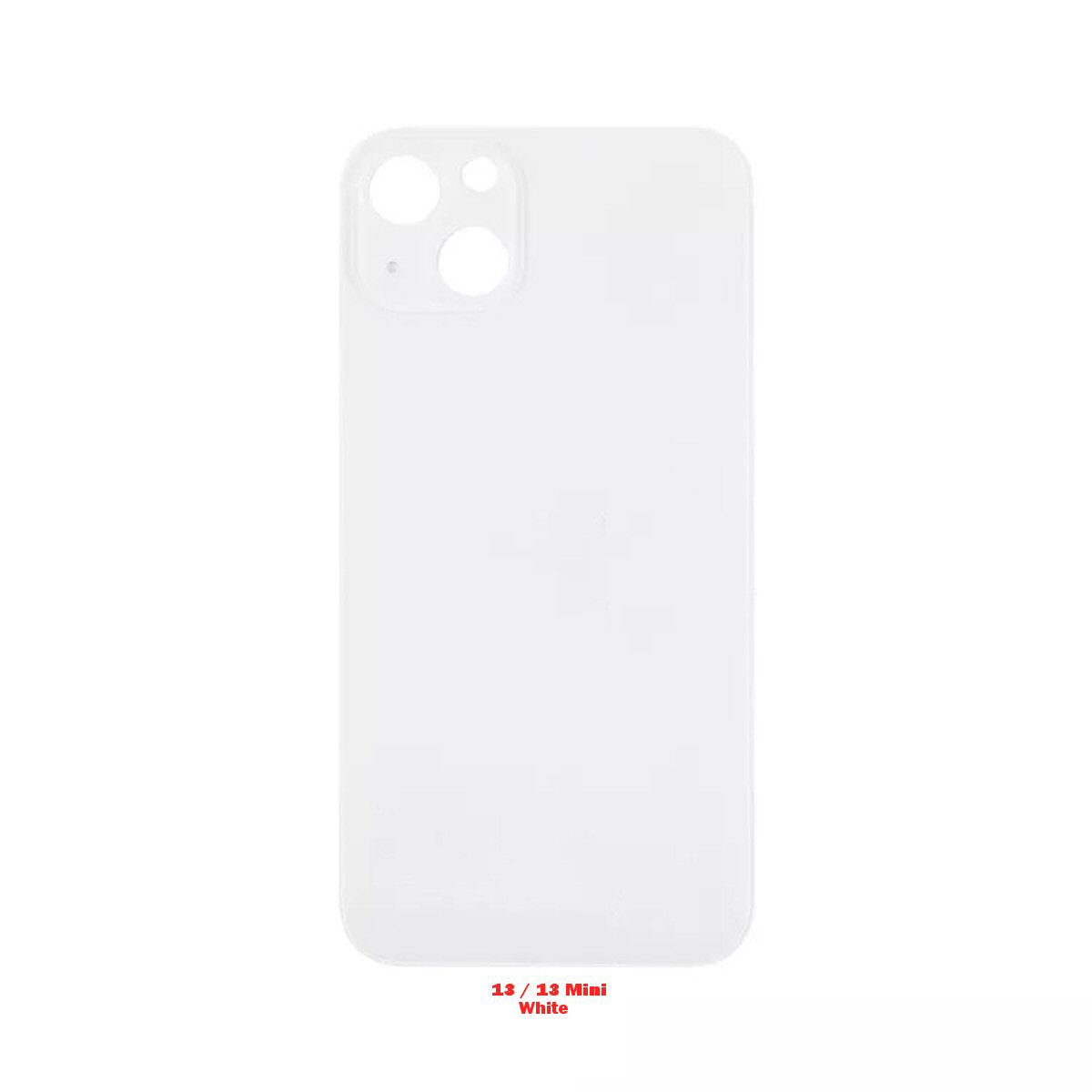 Glass Back For iPhone 13 Mini Plain In White Glass Back FoneFunShop   