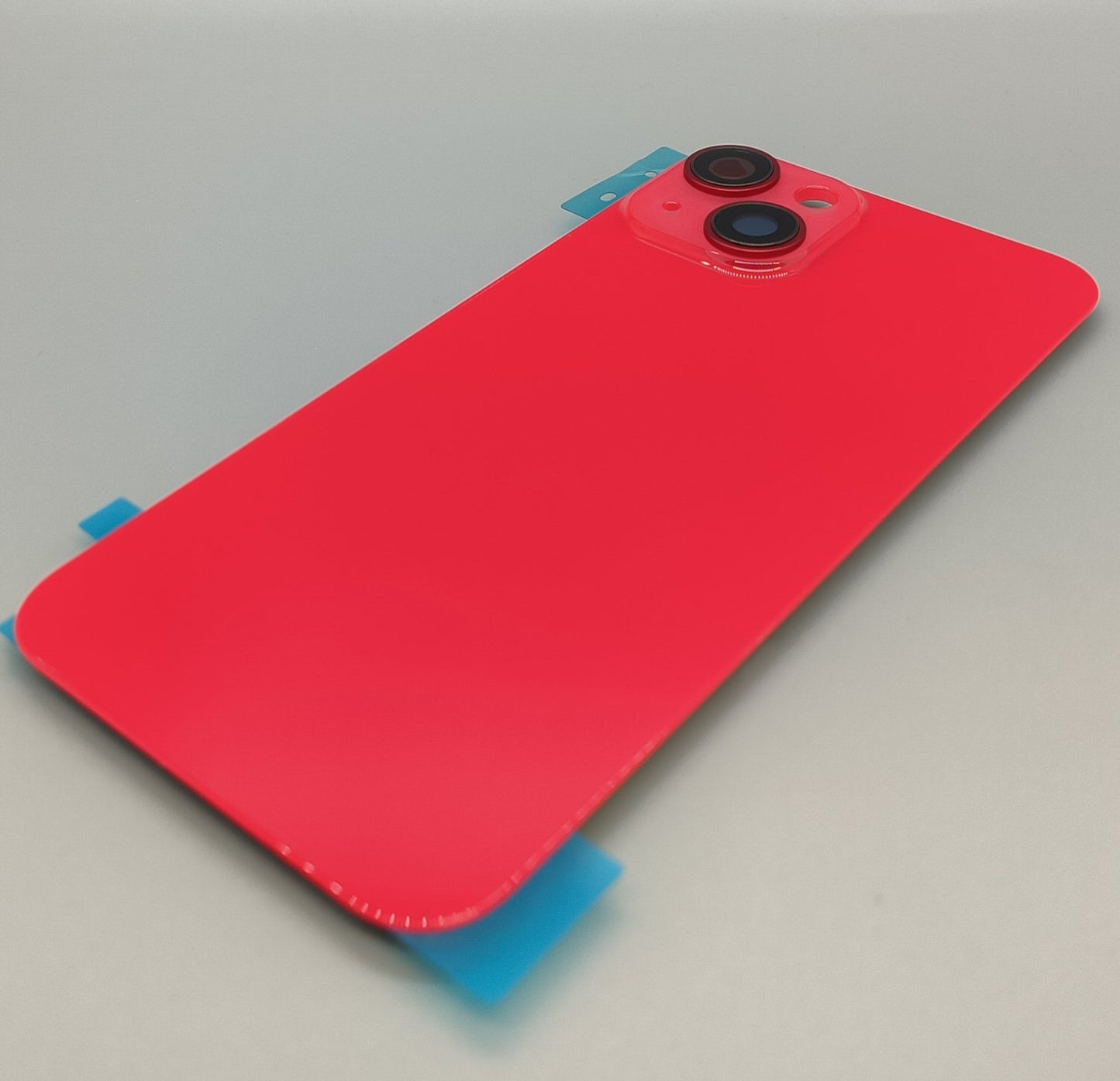 Glass Back For iPhone 14 Red Battery Door Camera Lens Bezel Magnetism Ring + Metal Plate Plain Without Logo Battery FoneFunShop   