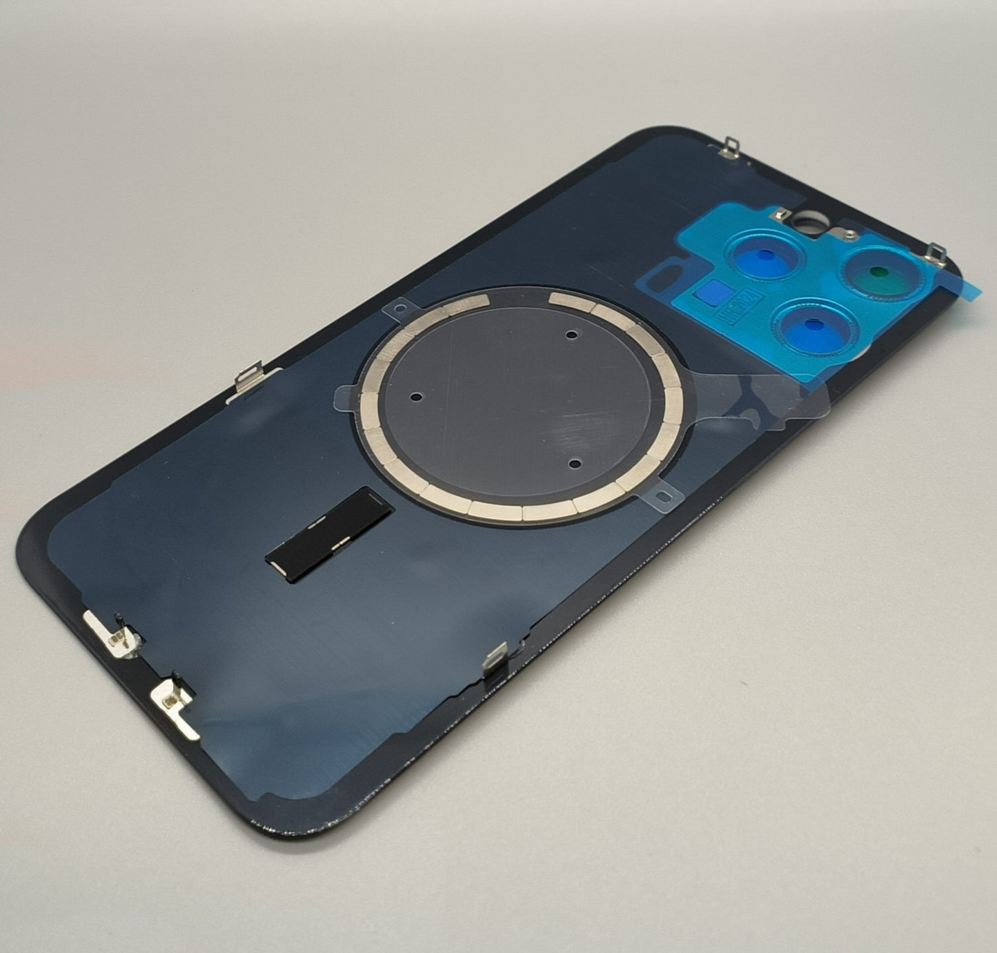 Glass Back For iPhone 15 Pro Max Blue Titanium Battery Door Camera Lens Bezel Magnetism Ring + Metal Plate Plain Without Logo Battery FoneFunShop   