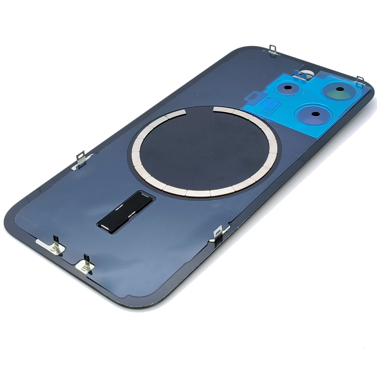 Glass Back For iPhone 15 Pro Blue Titanium Battery Door Camera Lens  Bezel Magnetism Ring + Metal Plate Plain Without Logo Battery FoneFunShop   