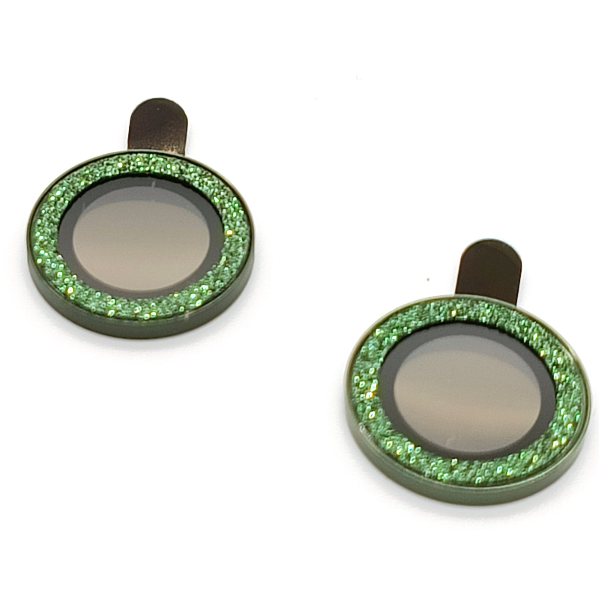 Camera Protectors For iPhone 13 13 Mini Set of 2 Glitter Green Glass Camera FoneFunShop   