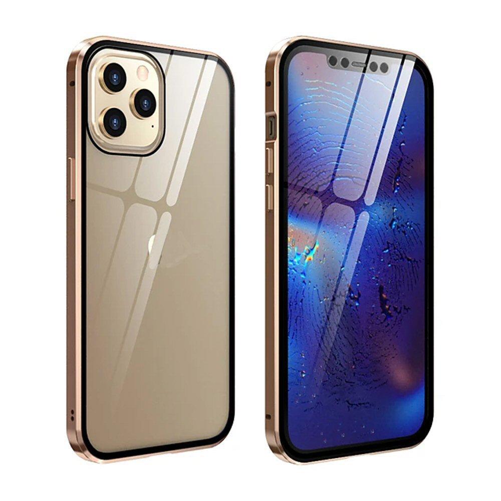 Case For iPhone 12 Pro Max in Gold Full Cover Case Cover FoneFunShop   