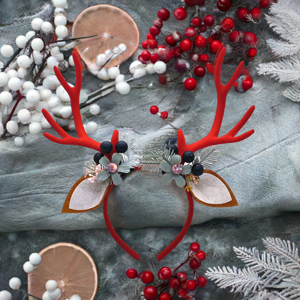 Reindeer Antlers Headband for Christmas Festive Red Christmas FoneFunShop   