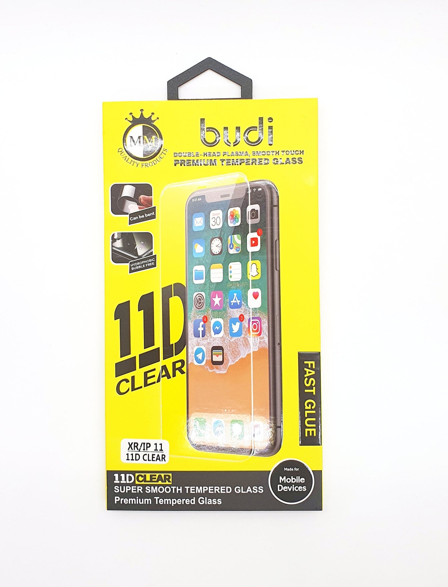 Screen Protector For iPhone 11 XR Budi Full Cover Glass 11D Screen Protector FoneFunShop   