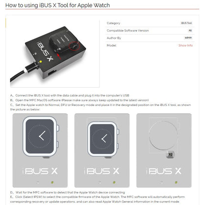 iBUS X Tool for Apple Watch S7 S8 S9 Ultra Ultra 2 MFC Firmware Flash Tool FoneFunShop   