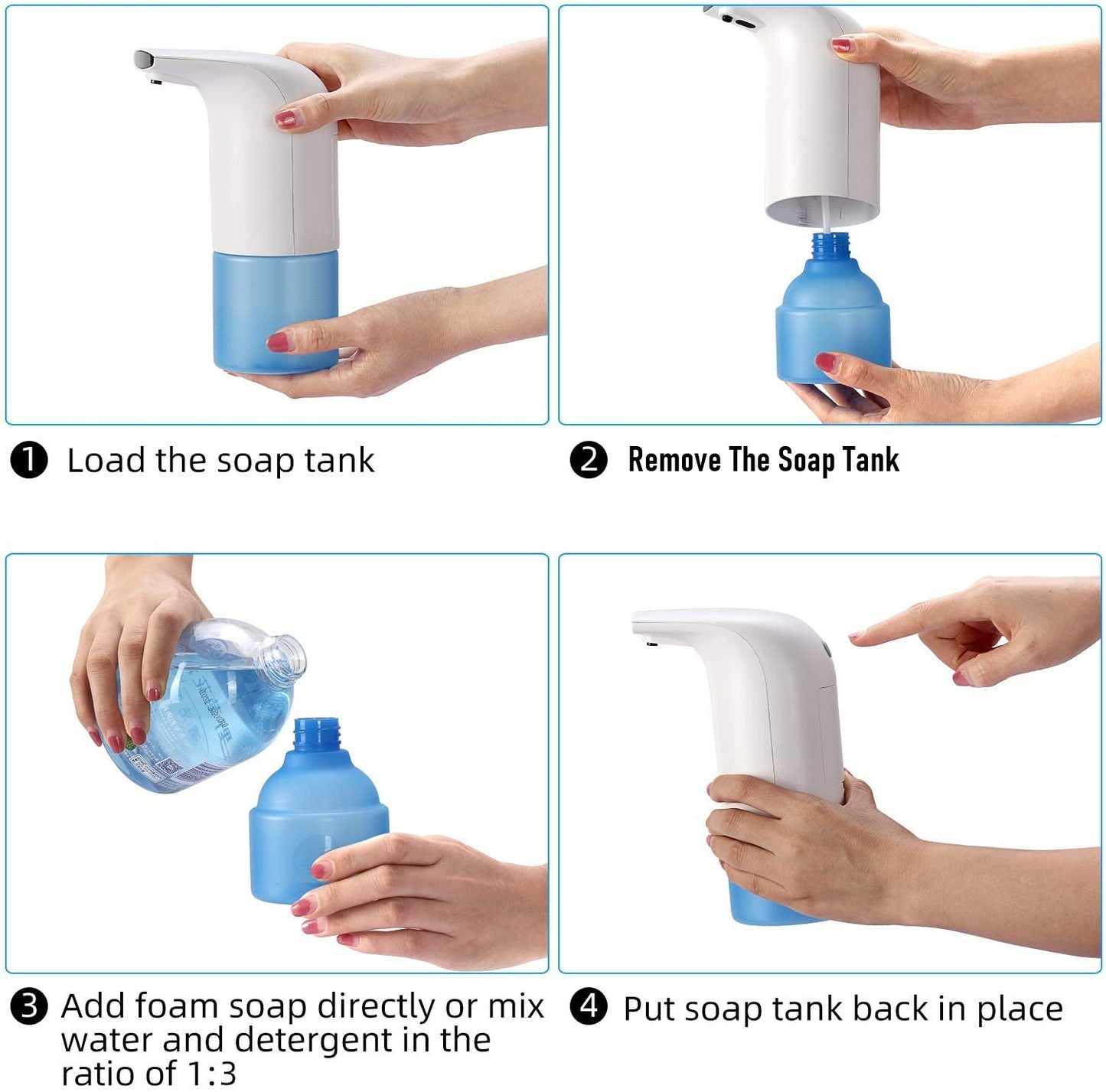 Soap and Sanitizer Dispenser Contactless Touchless Wall Mountable 300ML Soap FoneFunShop   